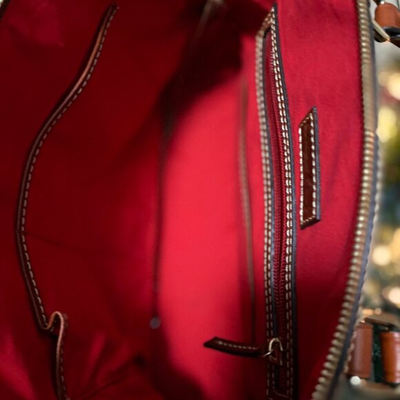 Dooney & Bourke Pebble Grain Cranberry Deana Satchel - Picture 8 of 9